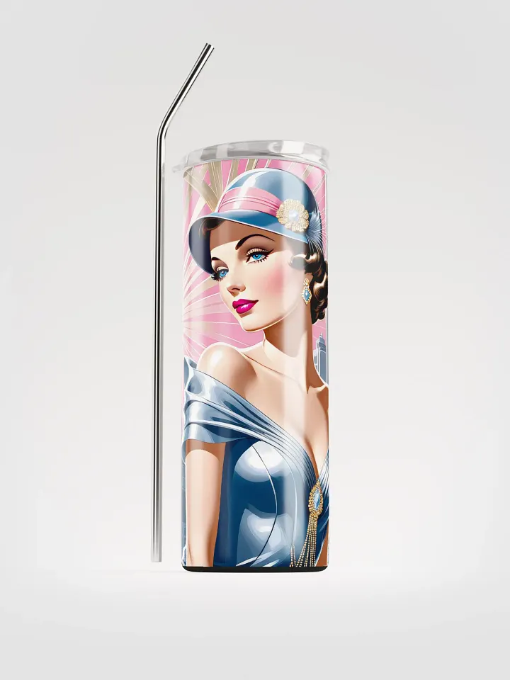 Art Deco Flapper Girl 20 oz Skinny Stainless Steel Tumbler - v1 product image (1)