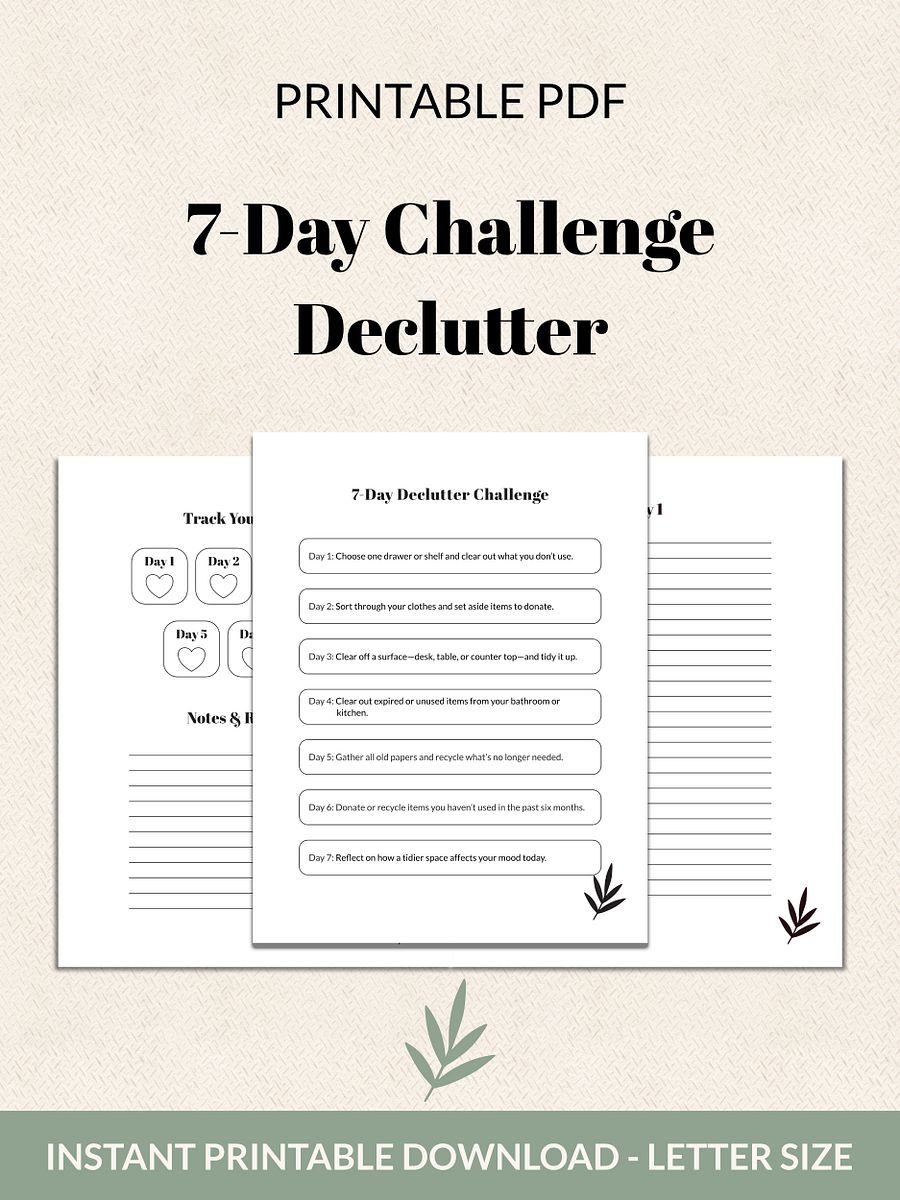 7-Day Declutter Challenge Printable product image (2)