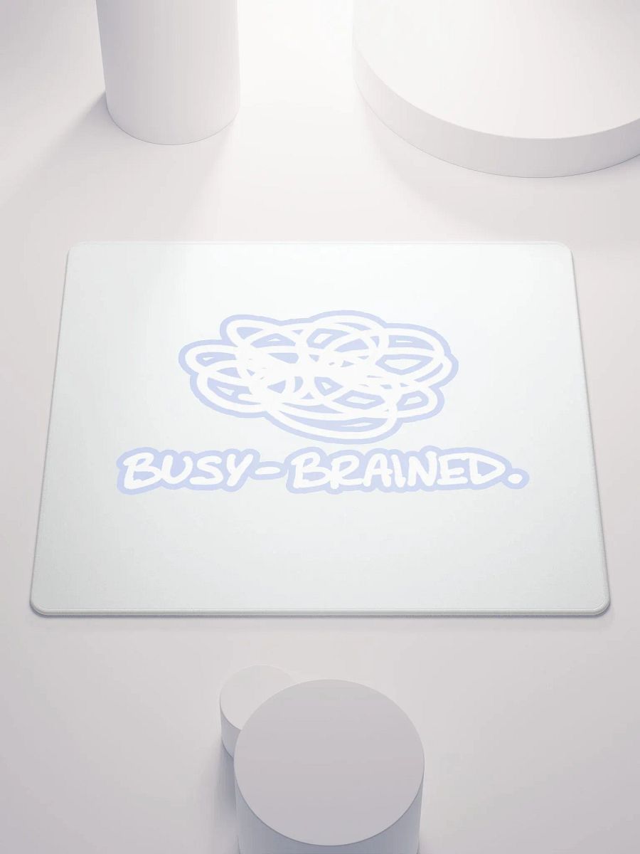 BUSY-BRAINED (lined design, #BDCAEF) mouse pad product image (1)