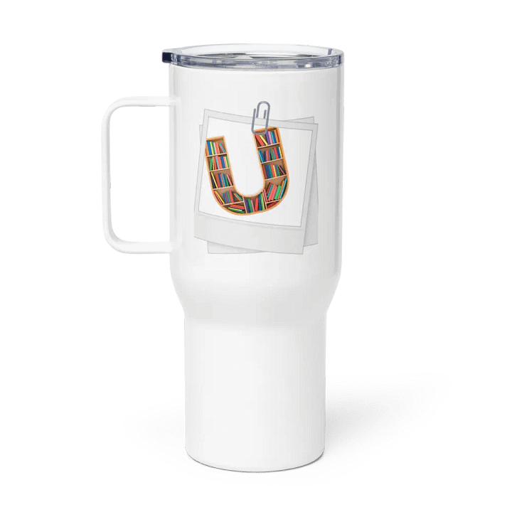 U-Shaped Bookshelf Polaroid Travel Mug product image (1)