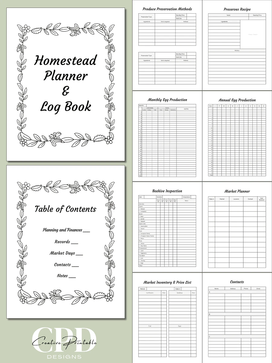 Printable Homestead Planner & Log Book product image (5)