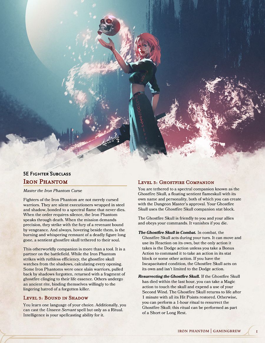 Iron Phantom | 5E 24 & 14 Fighter Subclass product image (2)