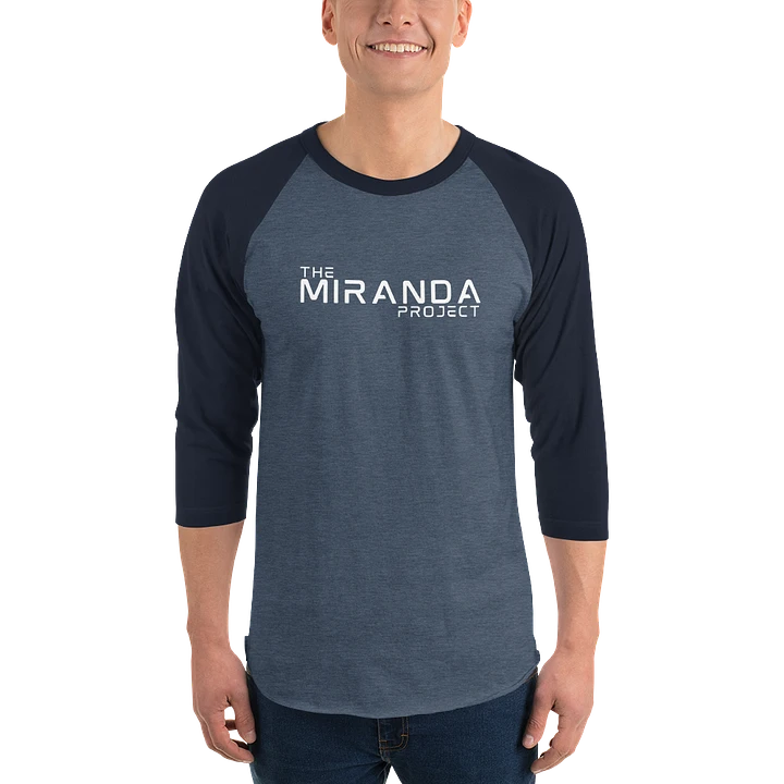 The Miranda Project White Logo Baseball 3/4 Sleeve Tee product image (1)