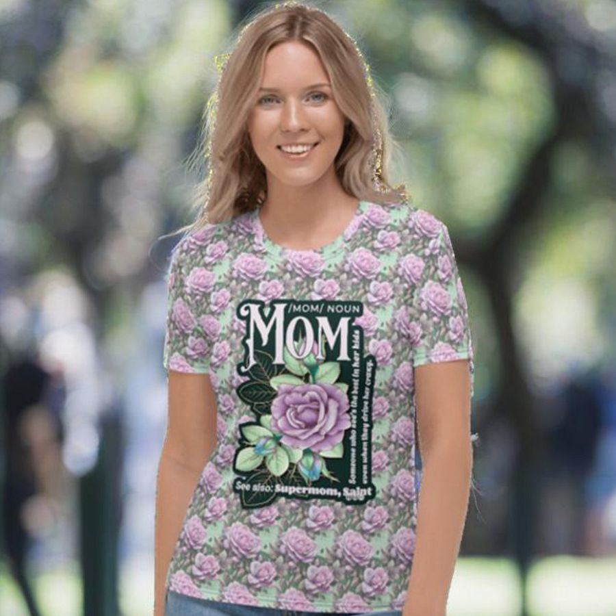 Funny Mom Floral All Over Print T-shirt product image (5)