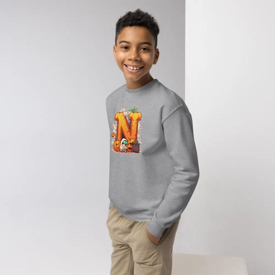 Cute Halloween Monogram Letter N Sweatshirt product image (4)