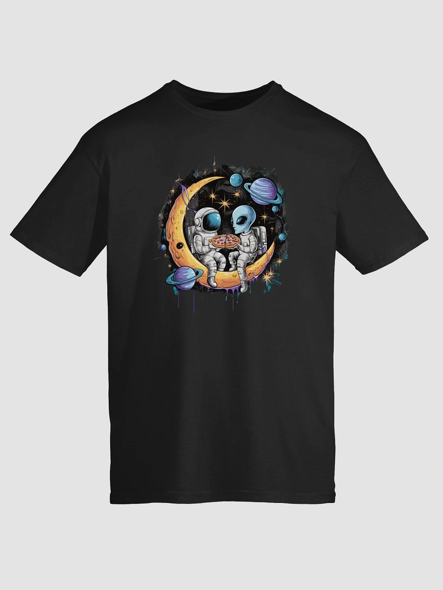 Space Pizza Party: Astronaut and Alien Enjoy a Slice on the Moon for Sci-Fi Lovers T-Shirt Hodies mens womens fit many item,color,size product image (9)