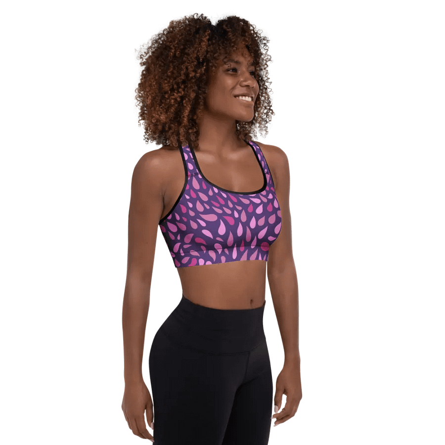 Spiral Swirl Pink & Purple Sports Bra product image (6)