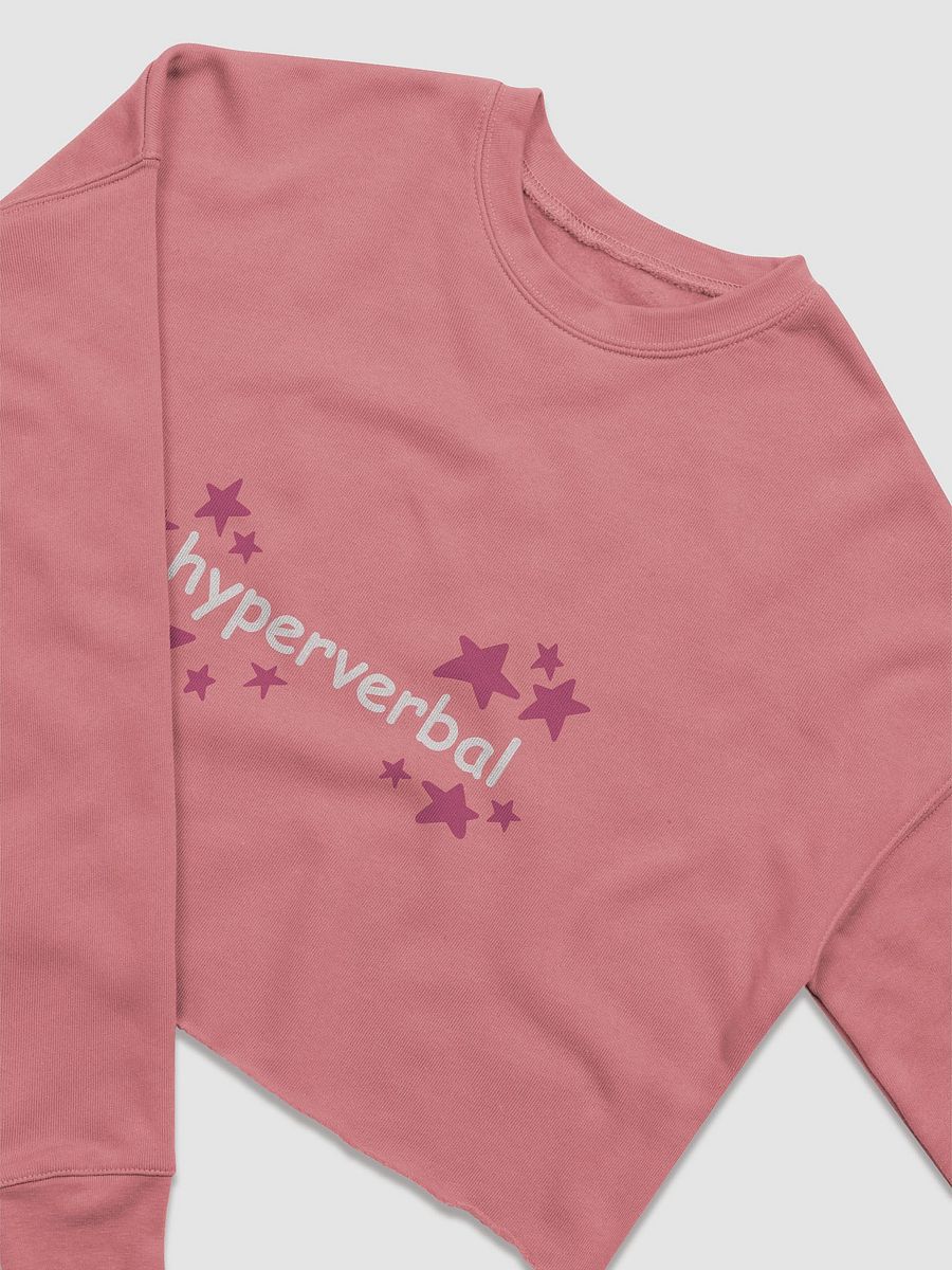hyperverbal (comic sans with pink stars) printed women's fleece crop sweatshirt product image (2)