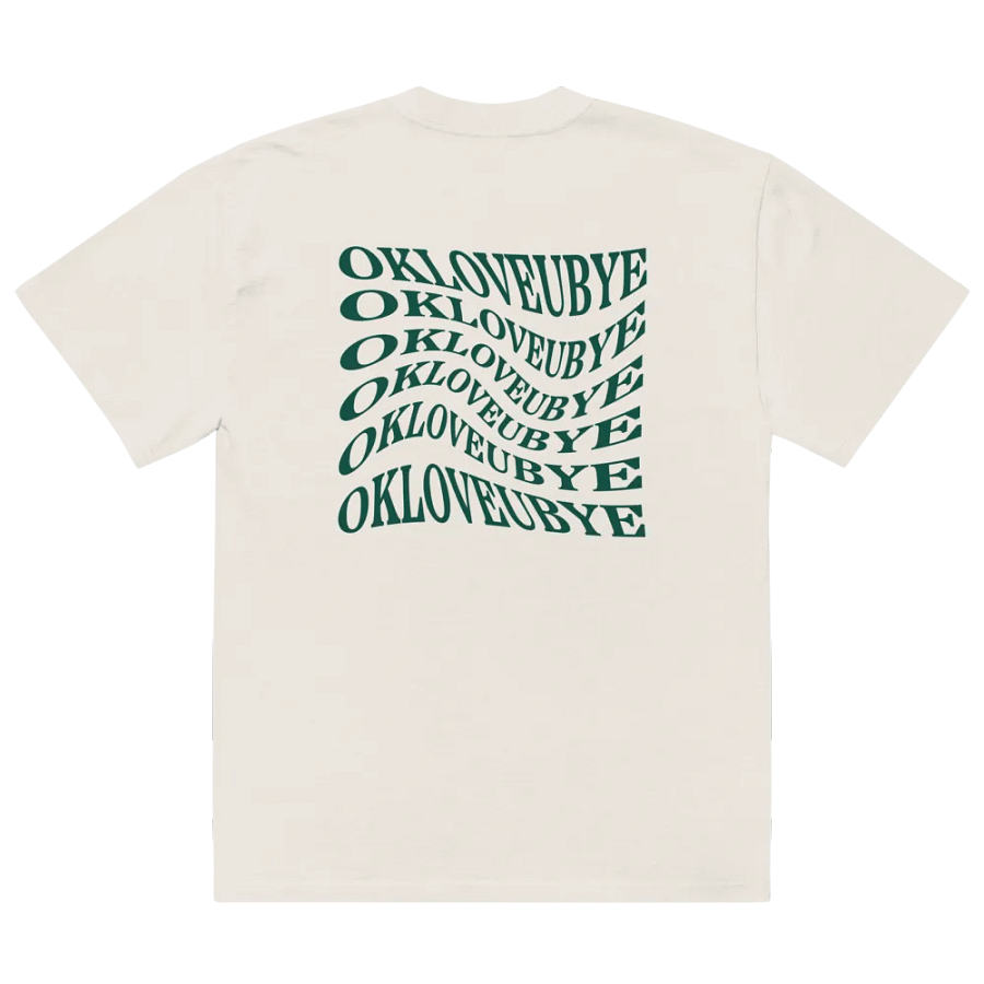 OKLOVEUBYE TEE (BONE + GREEN) product image (2)