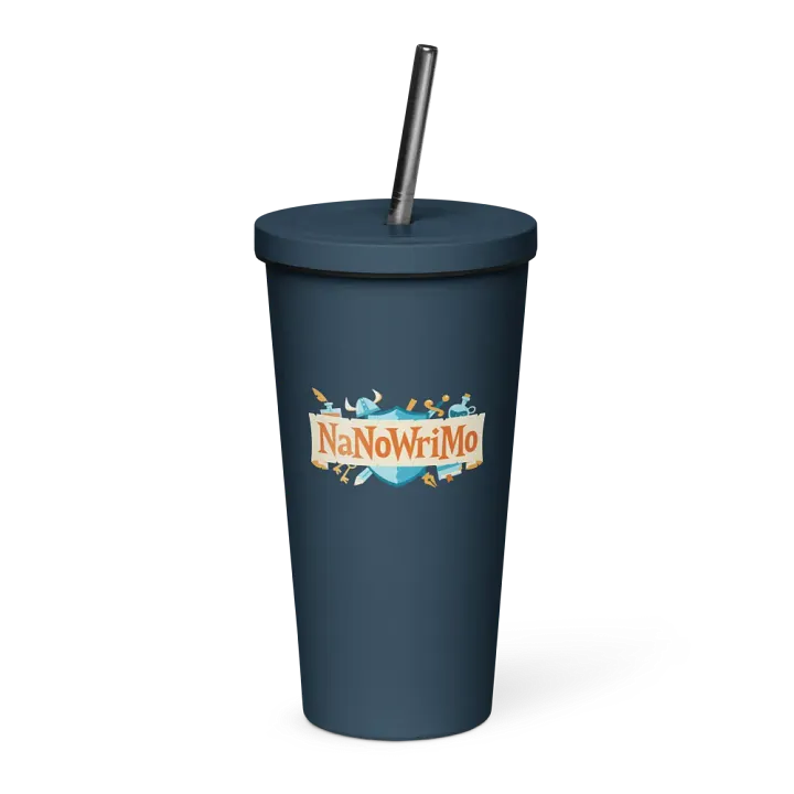 Insulated Tumbler with a Straw - NaNoWriMo Logo product image (1)