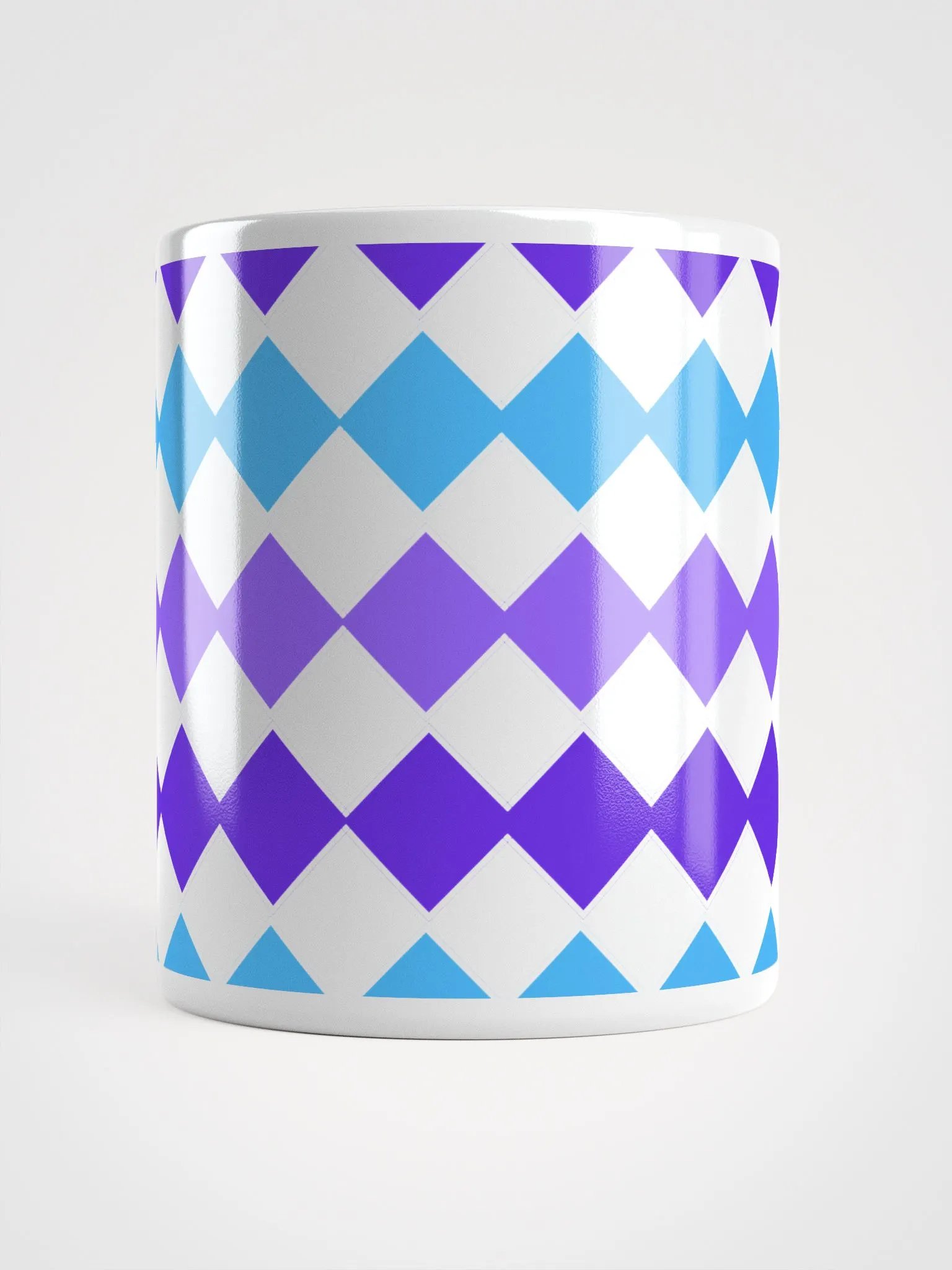 Blue And Purple Diamond Patten White Mug product image (13)