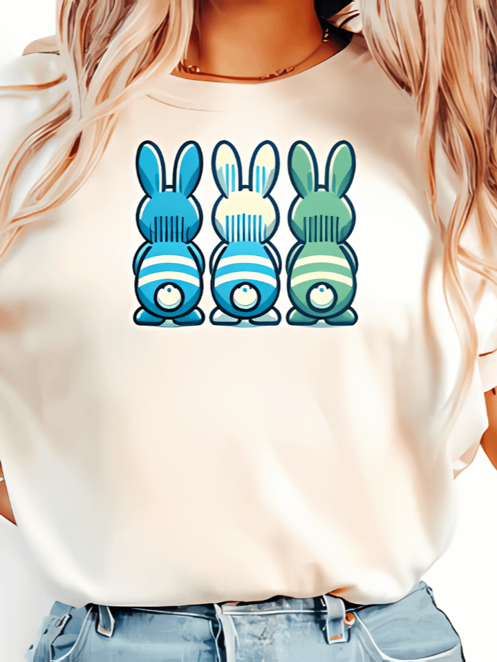 Easter Bunny Trio T-Shirt Design – Cute Three-Rabbit Sublimation PNG – Adorable Spring Holiday Style – Instant Digital Download – High-Resolution 300 DPI product image (1)