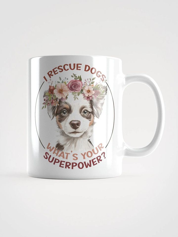 Floral Crown Puppy White Glossy Mug product image (1)