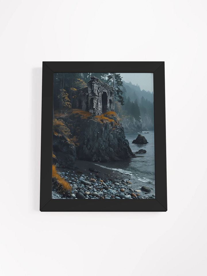 Misty Cliff Ruins Framed Art Poster product image (2)
