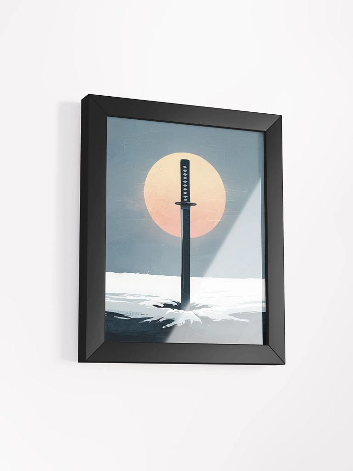 Sword in the Snow Framed Print | Minimalist Warrior Art product image (2)