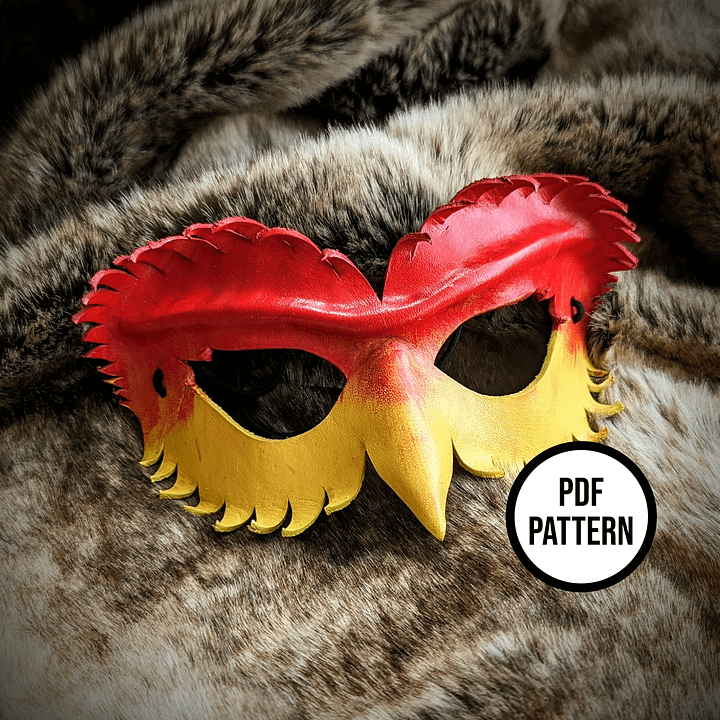 Bird Mask - PDF Pattern for Leather product image (2)