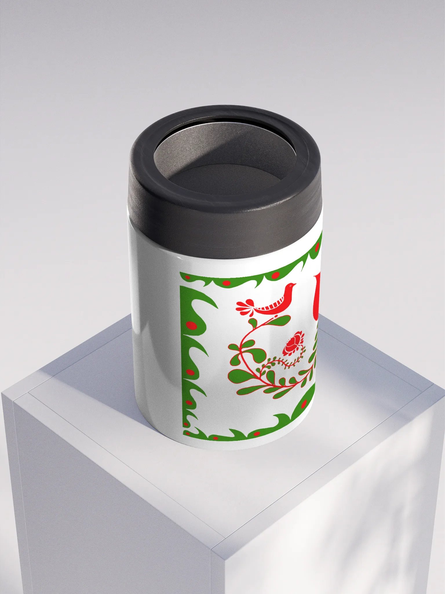 Hungarian Bird and Floral Stainless Steel Koozie product image (4)