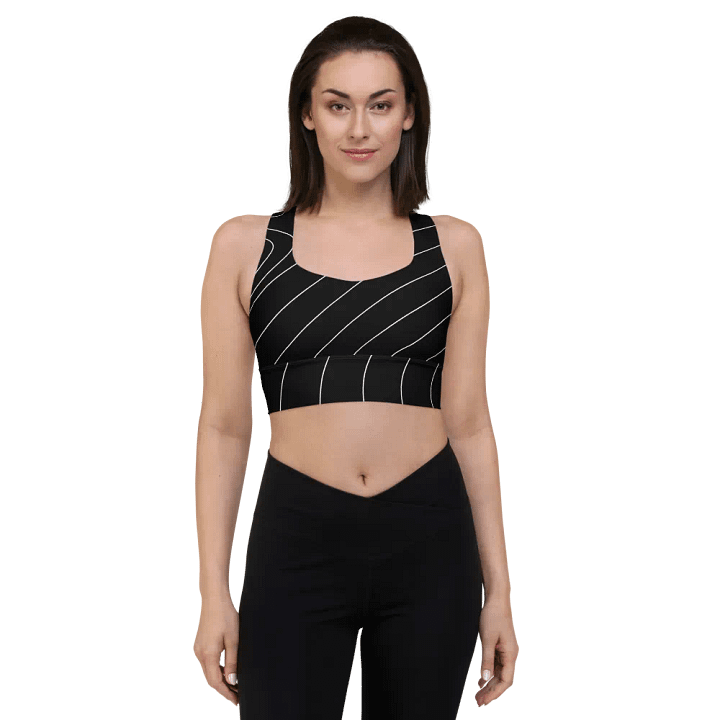 B/W Waves All-Over Print Sports Bra product image (1)
