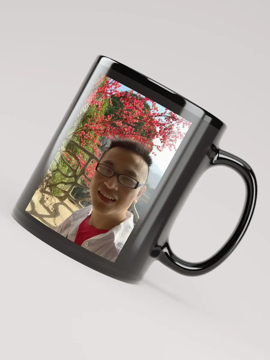 Black Glossy Mug:flower and mountain product image (7)