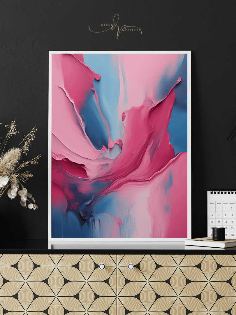 Pink Blue TEXTURED ABSTRACT Painting Printable Wall Art product image (4)