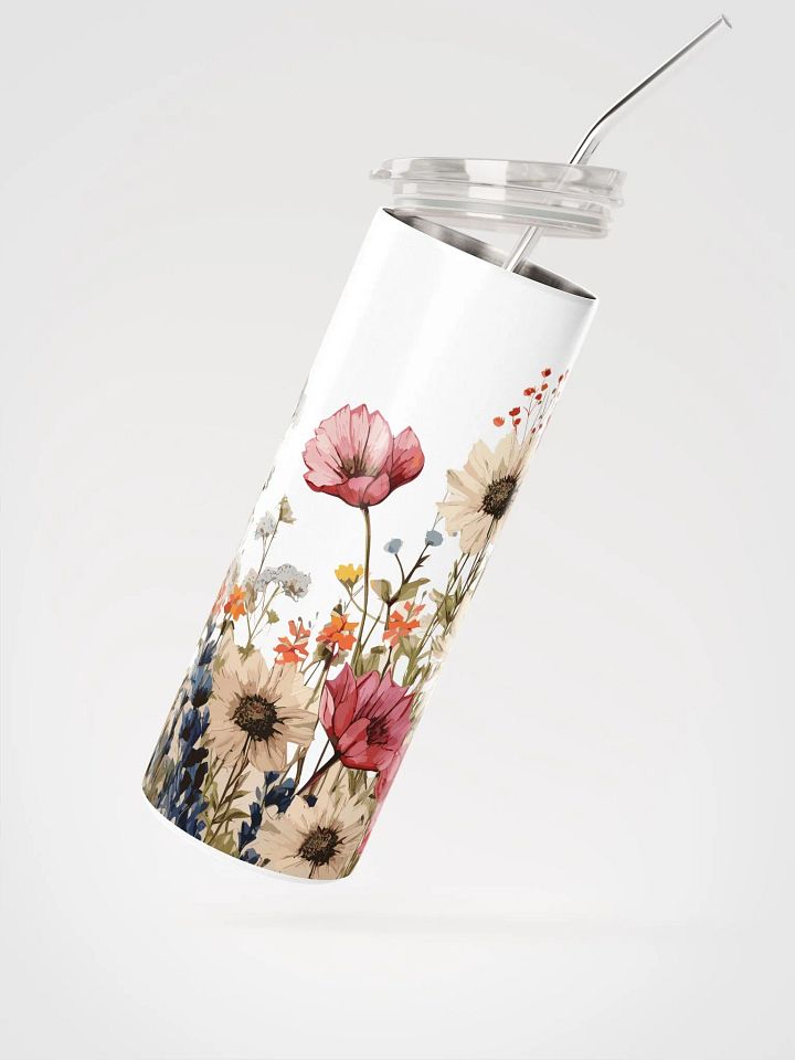 Wildflower Stainless Steel Tumbler - Eco-Friendly Floral Gift & Travel Mug product image (2)