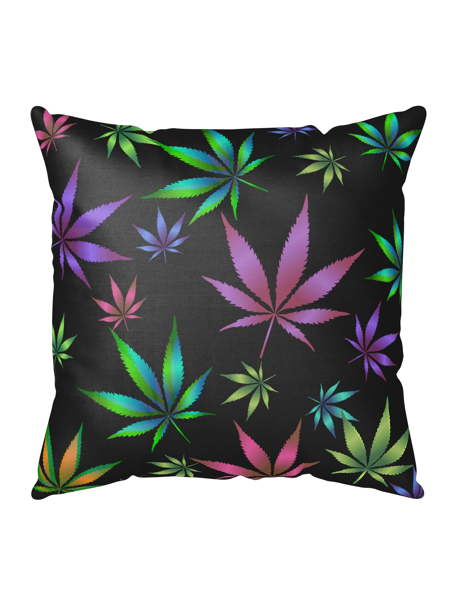 Vibrant Vibes - Colorful Cannabis Leaf - Premium Throw Pillow product image (5)