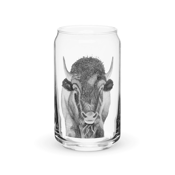 Bison Drawing Glass Can Cup product image (2)