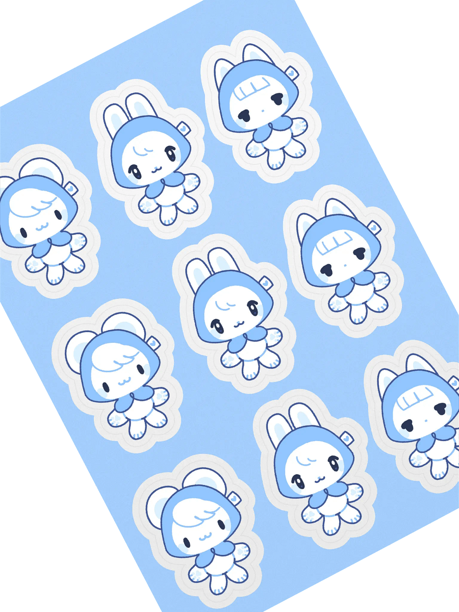 🧸 Blue Plushies Sticker Sheet | By Plushpon product image (3)