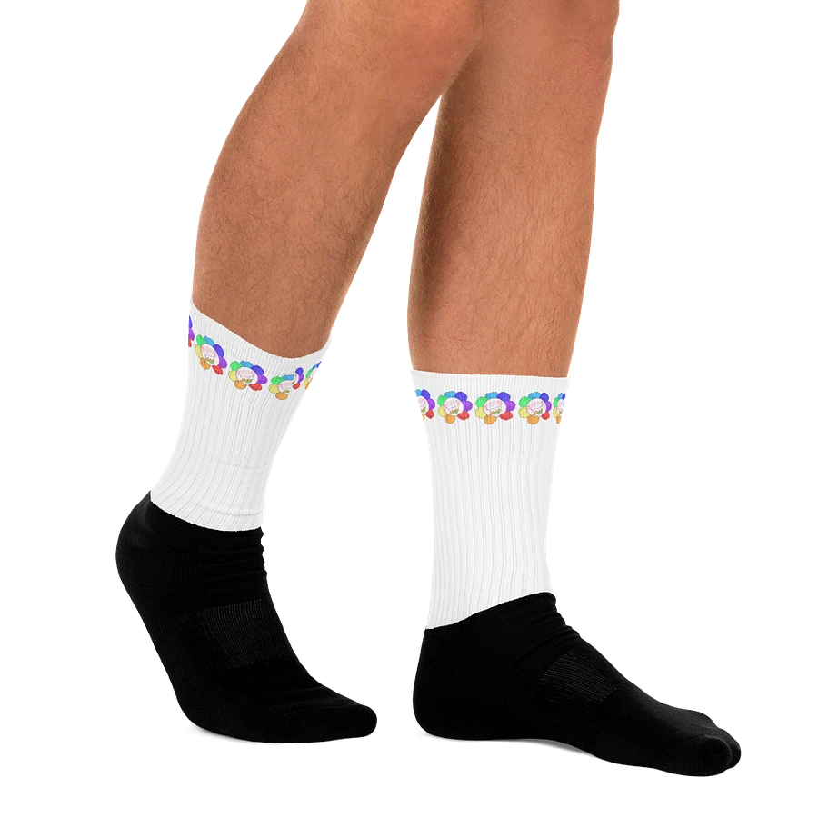 White Flower Stripe Socks product image (11)
