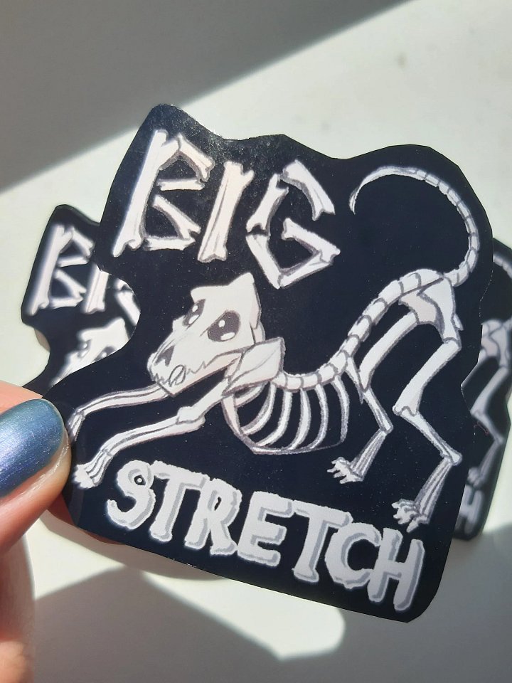 Original vinyl sticker - Big Stretch Pup 2.5” product image (1)