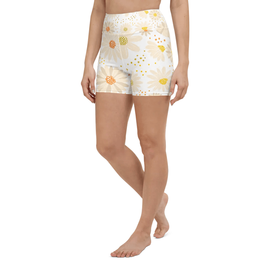 Cheerful Blooms Yoga Shorts product image (5)
