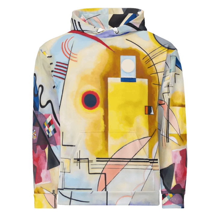 Yellow-Red-Blue Abstract All-Over Print Recycled Unisex Hoodie product image (1)