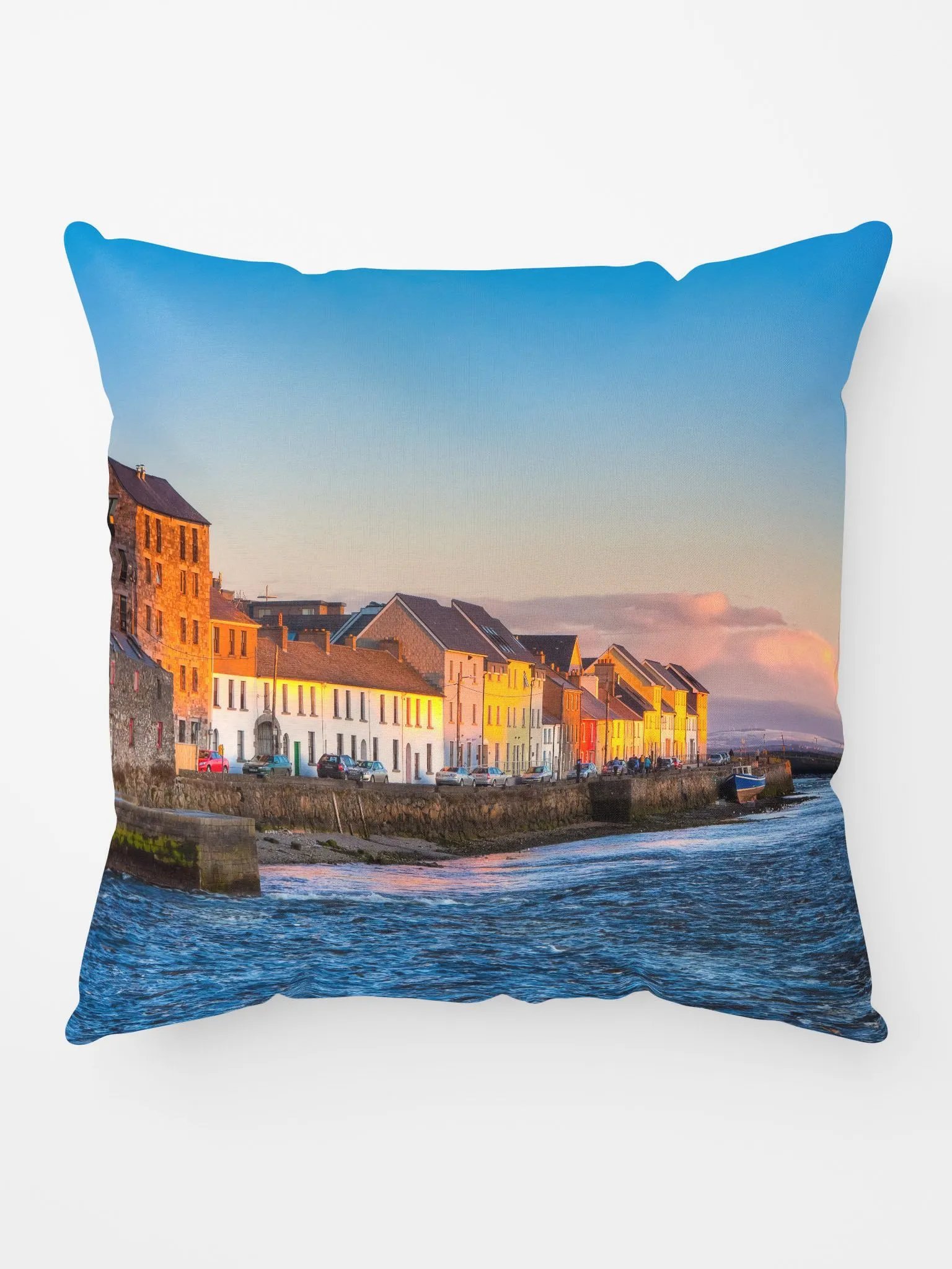 Galway Ireland Sunset Seaside Throw Pillow product image (1)