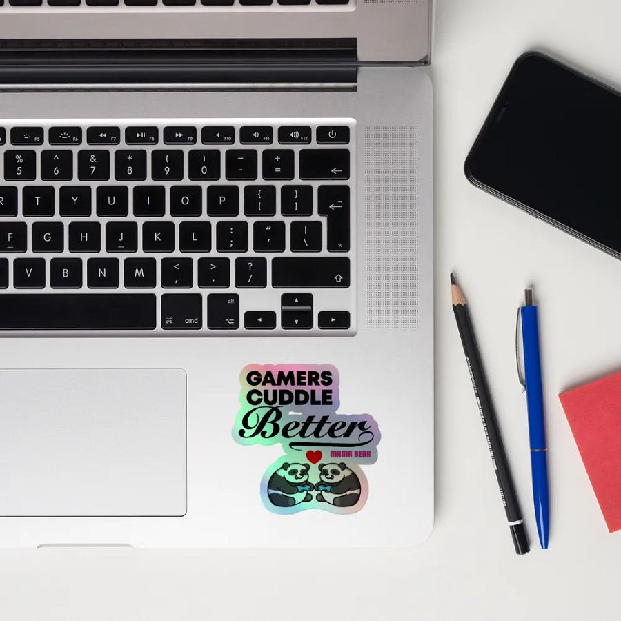 Gamers Cuddle Better Holographic Sticker product image (9)