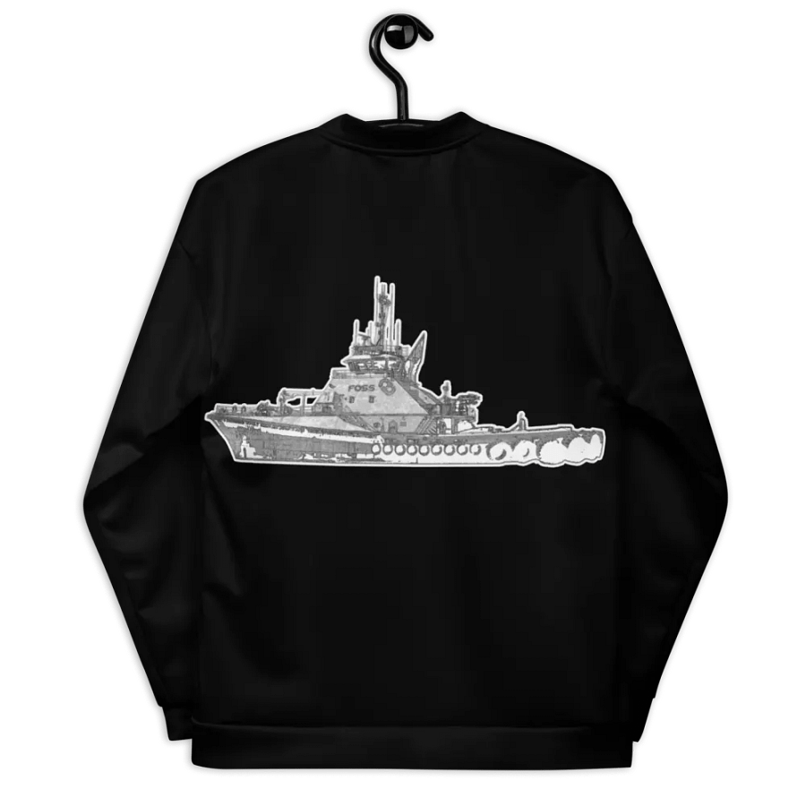 Foss Tugboat Sketch Black Bomber Jacket product image (8)