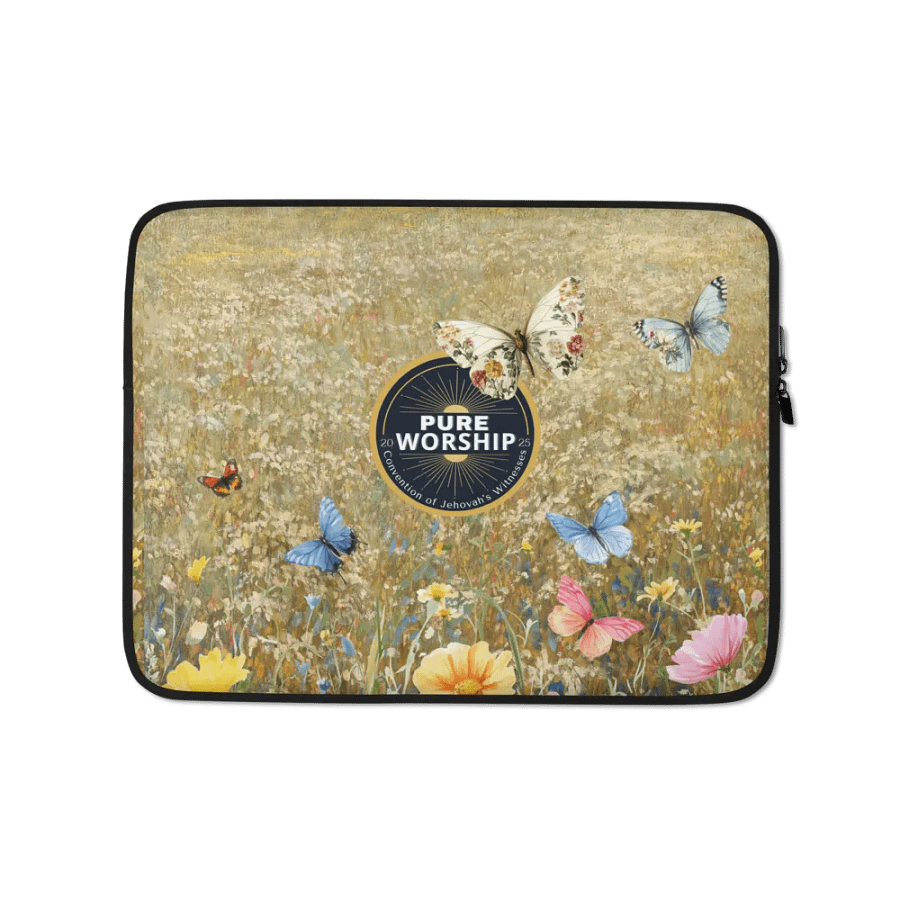 "Pure Worship" 2025 Convention | Gold Butterfly Fields Laptop Sleeve product image (1)