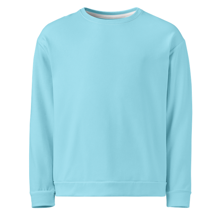 Light Blue Solid Color Eco Friendly Unisex Sweatshirt product image (1)