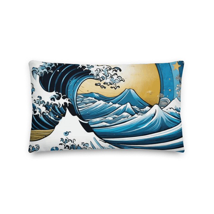 Japanese Inspired Wave All-Over Print Pillow product image (5)