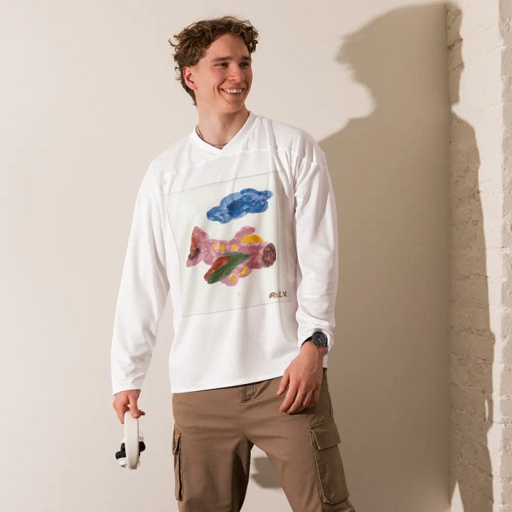 Kid Airplane (All-Over Print Recycled Hockey Fan Jersey) product image (1)