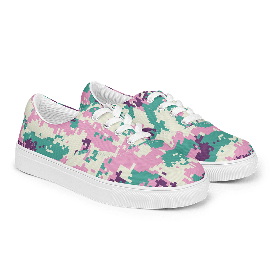 Pixel Pink Camo Lace-Up Sneakers product image (3)