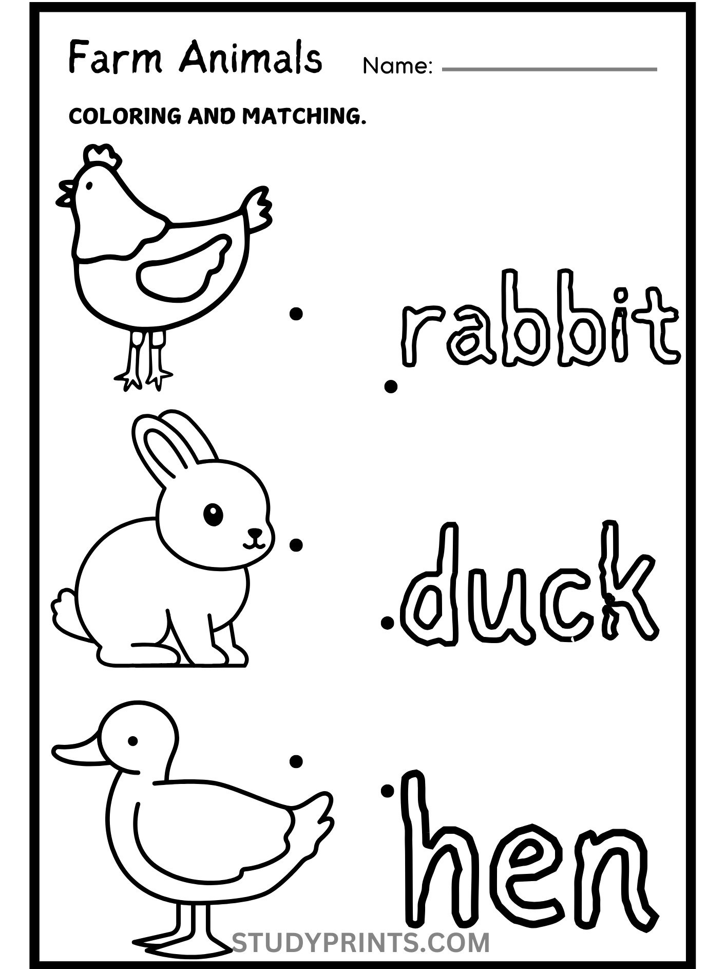 Farm Animals Matching Worksheets for Kids product image (3)