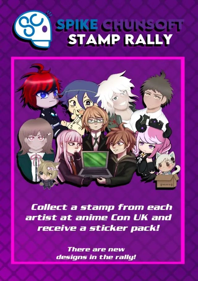 Im part of the Spike Chunsoft stamp rally that xmarshmallowco and I are running at @animeconuk we are 6 artist trapped in this anime con please collect all the stamps so we can give to the prizes to escape! #danganronpa2 #danganronpa1 #danganronpa3 #zeroescape #stamprally #animeconuk