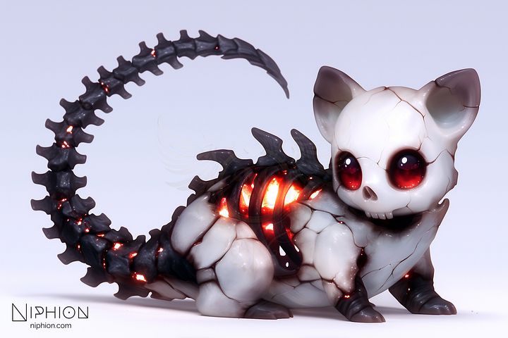 Necrocritter #4 – Exclusive Digital Art | Cute Skeleton Fantasy Creature product image (1)