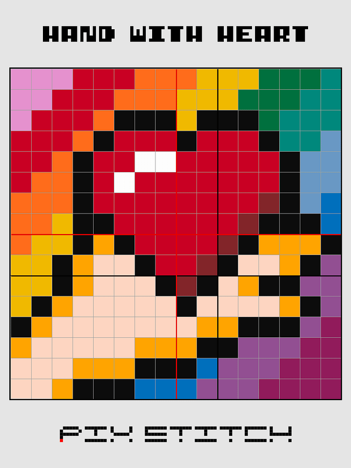 Hand with Heart Pixel Art product image (2)