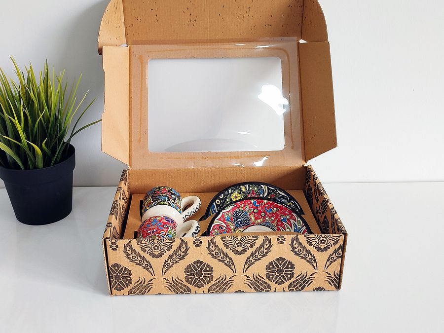 Ceramic coffee set (Iznik) — handmade pottery, Turkish ceramic product image (8)