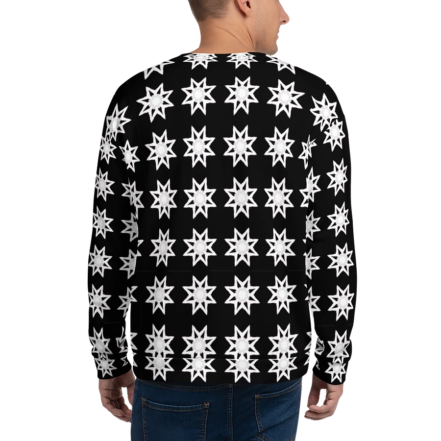 Abstract White Repeating Stars Unisex All Over Print Sweatshirt product image (3)