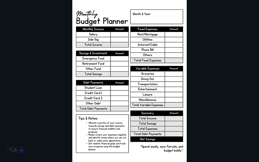 Private Financial Printable Planner with Bonus Private Financial Planner Productivity Workbook. product image (5)