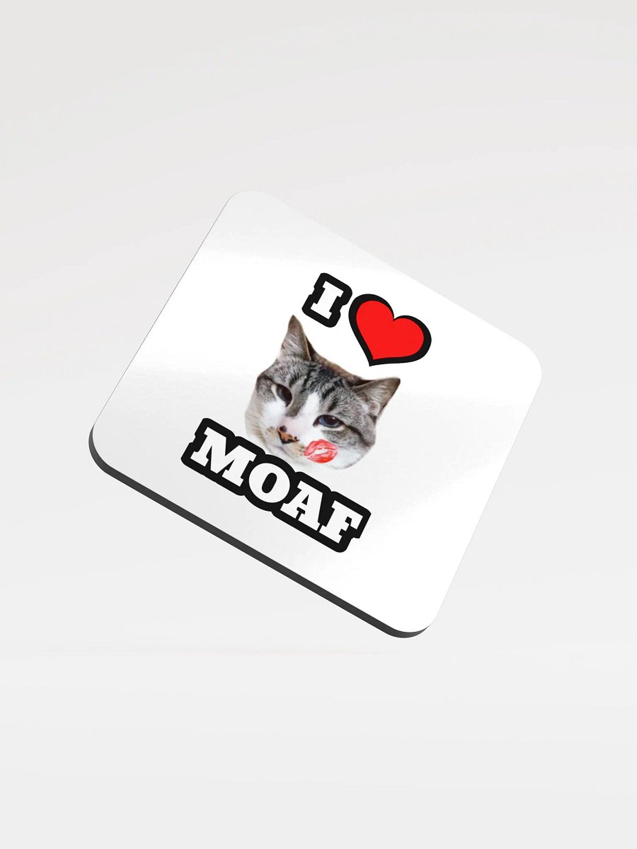 I ❤️ Moaf Glossed Cork Coaster product image (1)