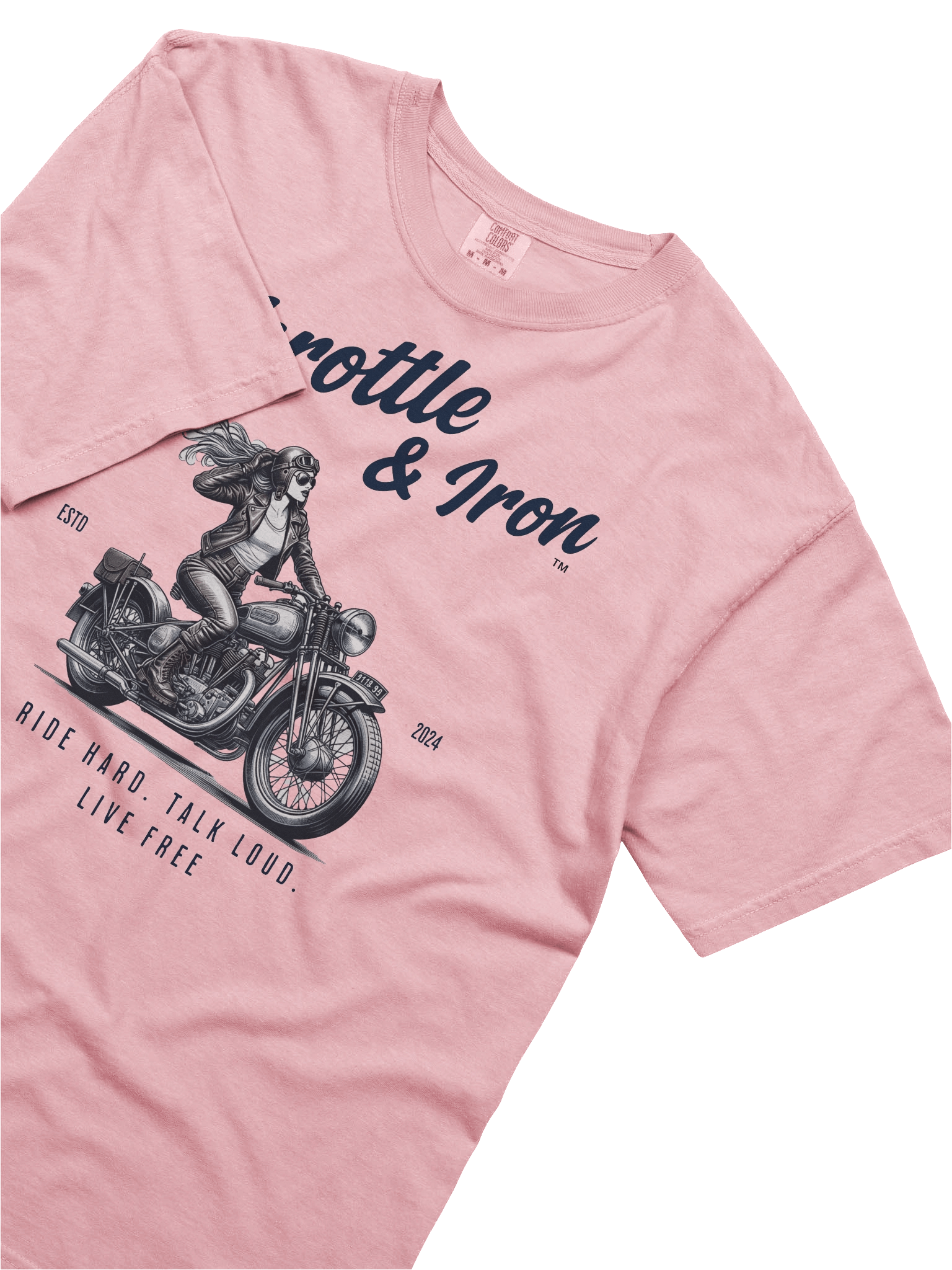 Throttle & Iron “Retro Women Rider” Tee — Classic Cruiser Edition product image (5)