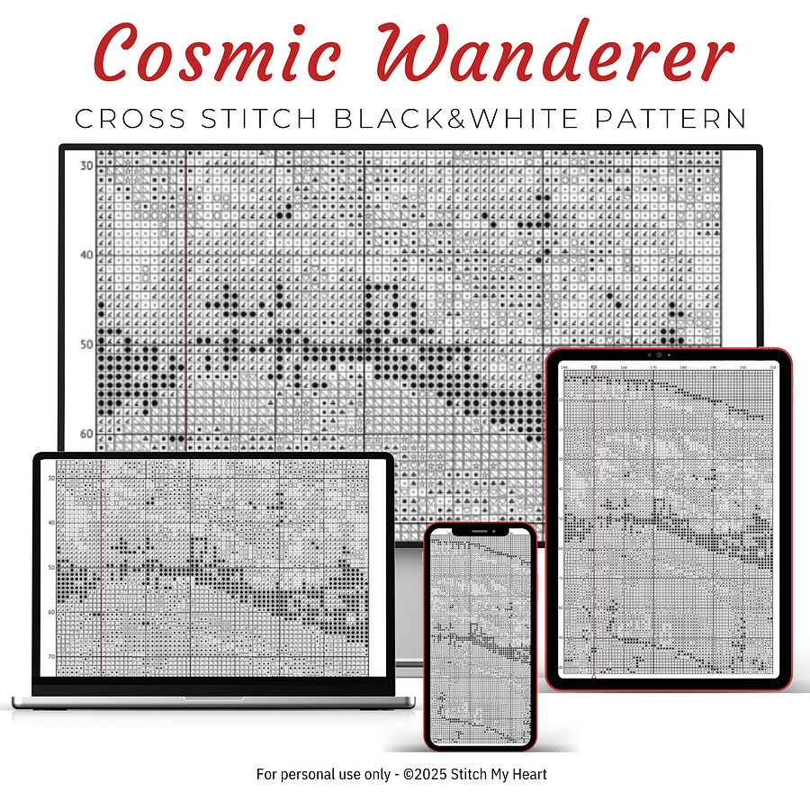 Cosmic Astronaut Cross Stitch Pattern product image (4)